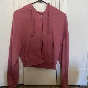 Womens cropped zip up hoodie